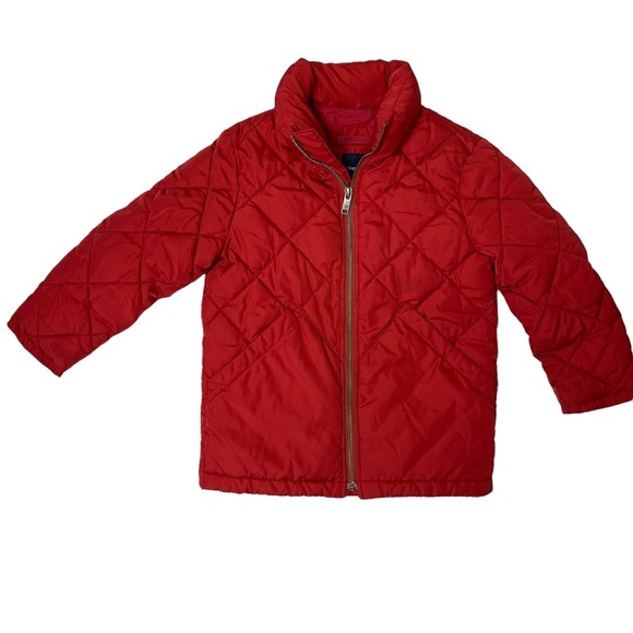 Size 4-5 Boy Gap Kids Red Quilted Jacket, Cat&Jack and H&M Sweater Bundle - Picture 1 of 12